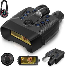 Professional 4K Night Vision Goggles - 58MP Full-Color Imaging, 16HR Battery Life, 64GB Card, Flashlight for Hunting, Camping