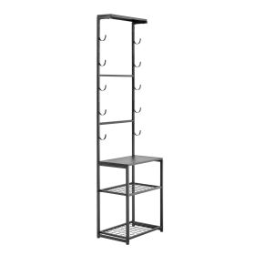 Gun Rack, Floor Standing, Indoor Rifle Shotgun Rack Stand with Storage Shelf, for Wall Mount Gun Display Stand, Holds up to 5 Rifles, Heavy Duty