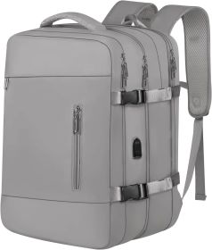 Travel Laptop Backpack, Business Sturdy Expandable Laptops Backpack Personal Item Bag (Color: Gray)